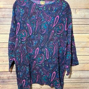⭐️ Vintage Anthony Original Paisley pink blue Tunic B1